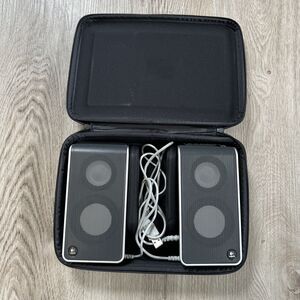 Logitech V20 USB Laptop Speakers Portable Travel Case Model S-0155A Tested Works